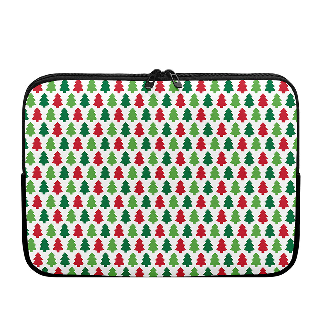 Merry Christmas Tree Pattern Print Laptop Sleeve