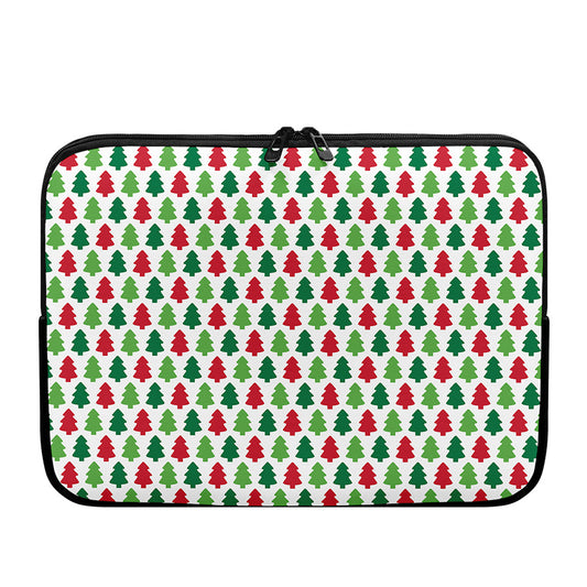 Merry Christmas Tree Pattern Print Laptop Sleeve