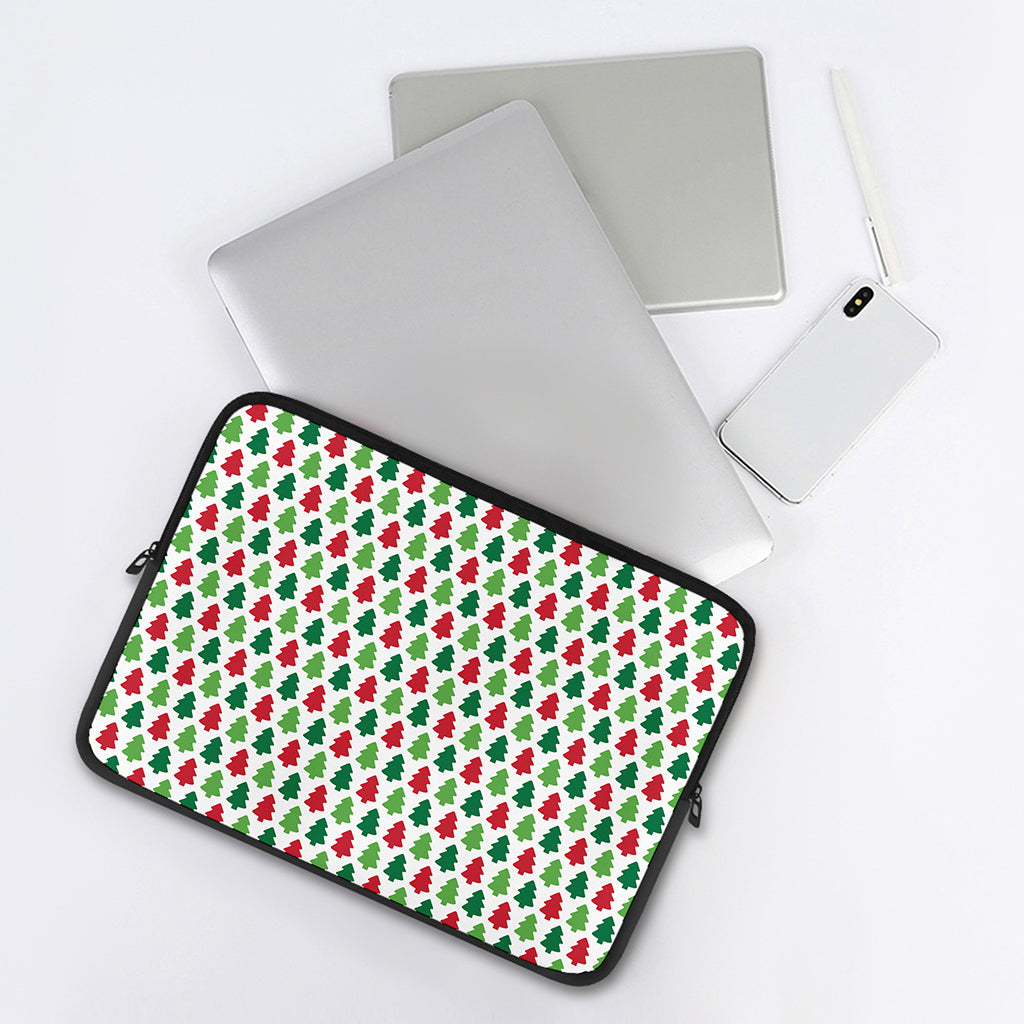 Merry Christmas Tree Pattern Print Laptop Sleeve