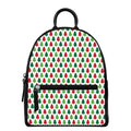 Merry Christmas Tree Pattern Print Leather Backpack