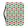 Merry Christmas Tree Pattern Print Leather Bible Cover