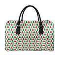 Merry Christmas Tree Pattern Print Leather Duffel Bag