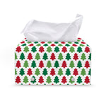 Merry Christmas Tree Pattern Print Leather Tissue Box Cover