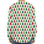 Merry Christmas Tree Pattern Print Long Sleeve Baseball Jersey