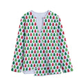 Merry Christmas Tree Pattern Print Long Sleeve Short Coat