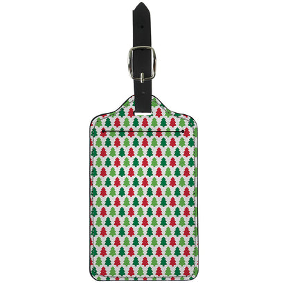 Merry Christmas Tree Pattern Print Luggage Tag
