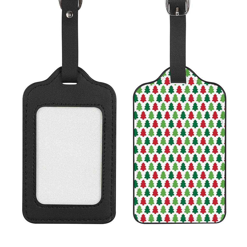 Merry Christmas Tree Pattern Print Luggage Tag