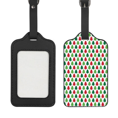 Merry Christmas Tree Pattern Print Luggage Tag