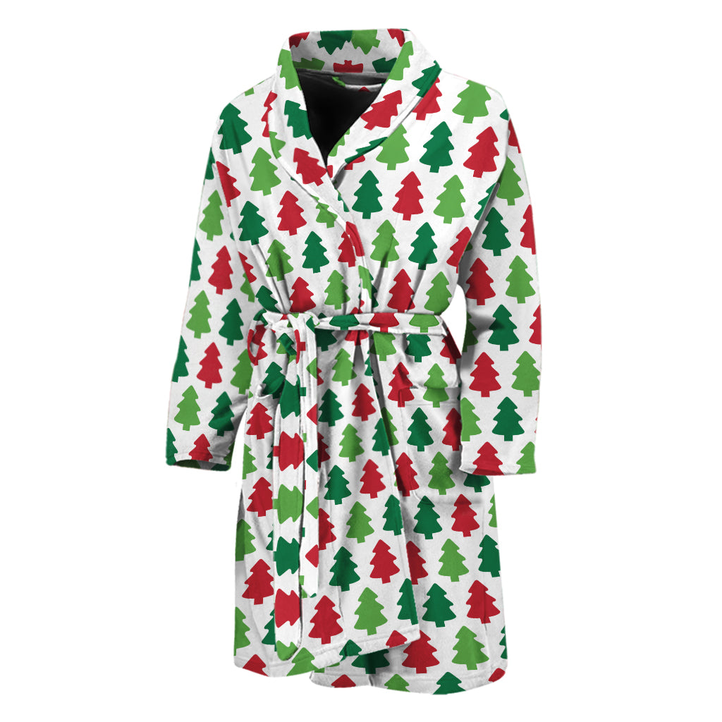 Merry Christmas Tree Pattern Print Men's Bathrobe