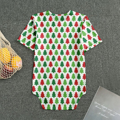 Merry Christmas Tree Pattern Print Men's Bodysuit