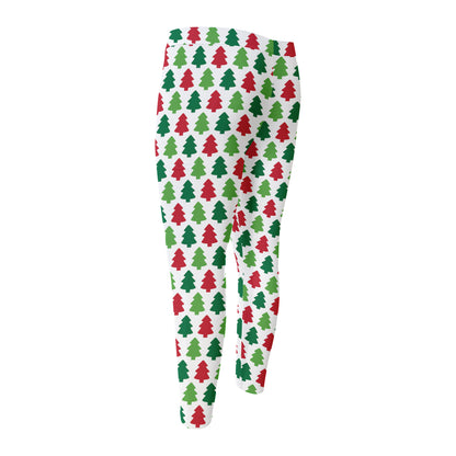 Merry Christmas Tree Pattern Print Men's Compression Pants