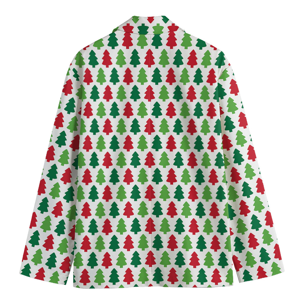Merry Christmas Tree Pattern Print Men's Cotton Blazer