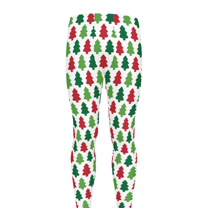 Merry Christmas Tree Pattern Print Men's leggings