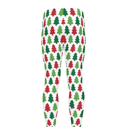 Merry Christmas Tree Pattern Print Men's leggings