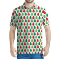 Merry Christmas Tree Pattern Print Men's Polo Shirt