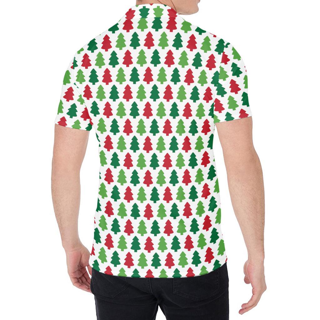 Merry Christmas Tree Pattern Print Men's Shirt