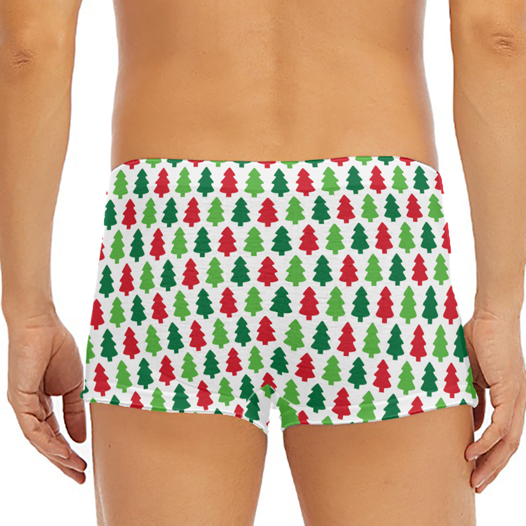 Merry Christmas Tree Pattern Print Men's Short Boxer Briefs
