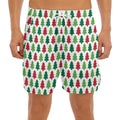 Merry Christmas Tree Pattern Print Men's Split Running Shorts