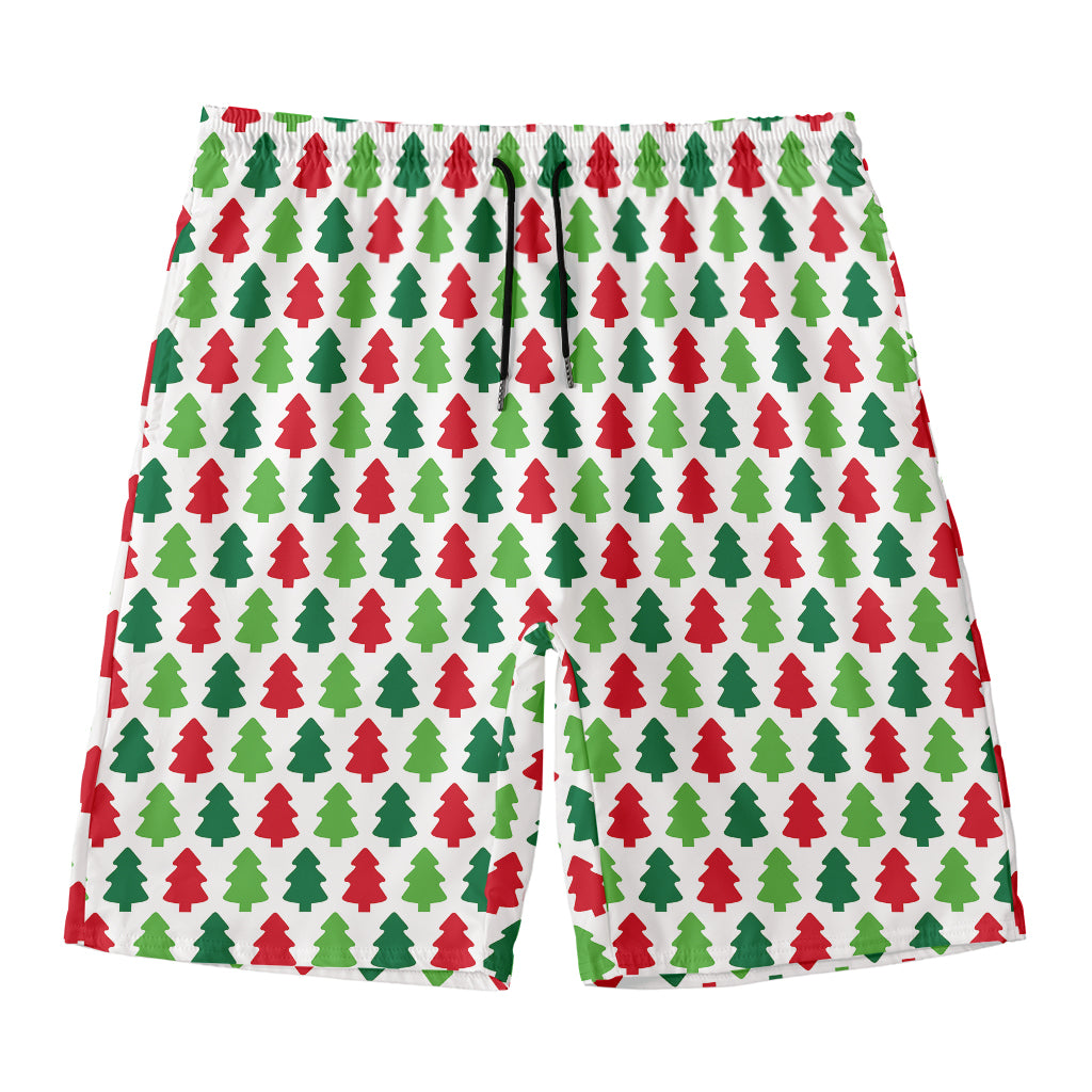Merry Christmas Tree Pattern Print Men's Swim Trunks