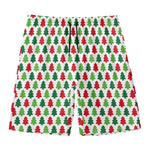 Merry Christmas Tree Pattern Print Men's Swim Trunks