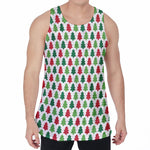Merry Christmas Tree Pattern Print Men's Velvet Tank Top
