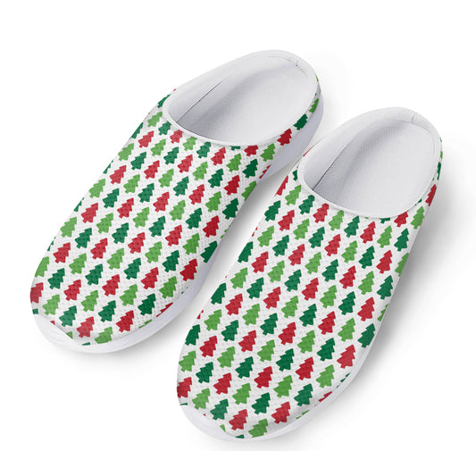 Merry Christmas Tree Pattern Print Mesh Casual Shoes