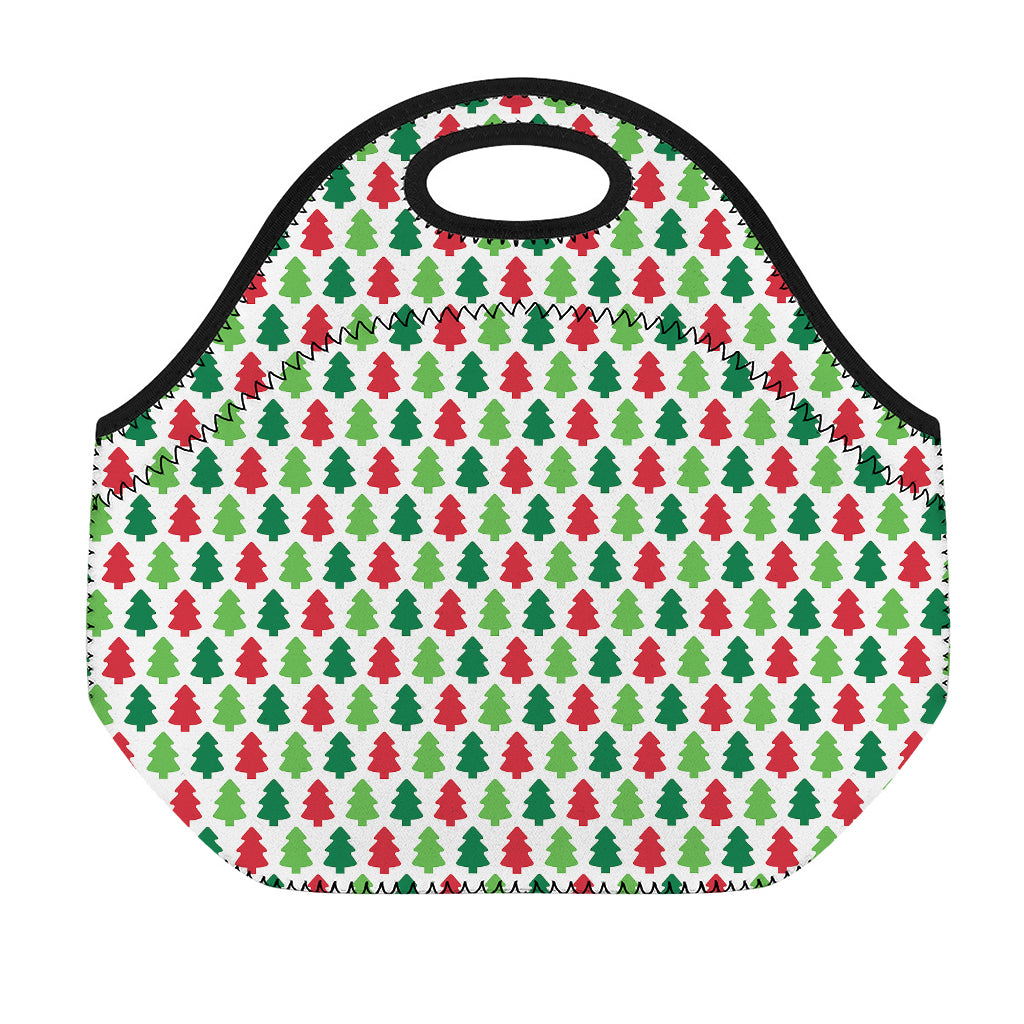 Merry Christmas Tree Pattern Print Neoprene Lunch Bag