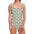 Merry Christmas Tree Pattern Print One Piece Swimsuit