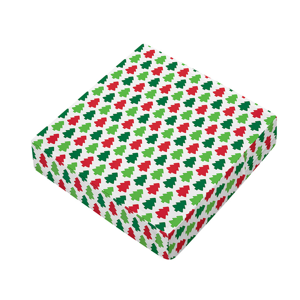 Merry Christmas Tree Pattern Print Outdoor Seat Cushion Cover