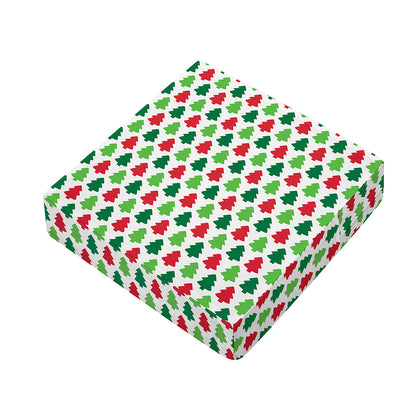 Merry Christmas Tree Pattern Print Outdoor Seat Cushion Cover