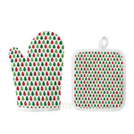 Merry Christmas Tree Pattern Print Oven Mitt And Pot Holder Set