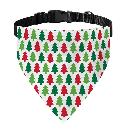 Merry Christmas Tree Pattern Print Over The Collar Dog Bandana