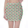 Merry Christmas Tree Pattern Print Pencil Mini Skirt