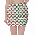 Merry Christmas Tree Pattern Print Pencil Mini Skirt