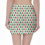 Merry Christmas Tree Pattern Print Pencil Mini Skirt