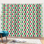 Merry Christmas Tree Pattern Print Pencil Pleat Curtains
