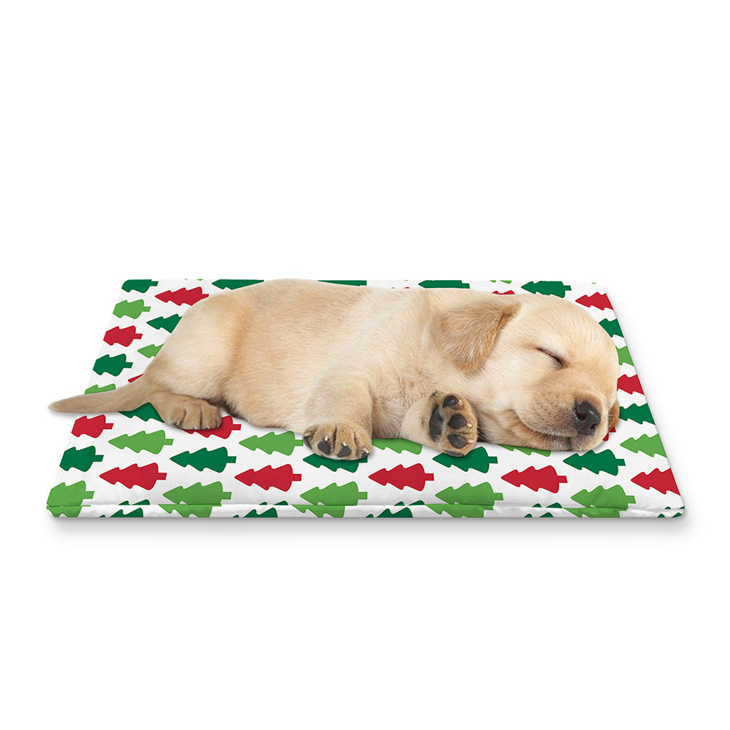 Merry Christmas Tree Pattern Print Pet Cooling Mat Cover