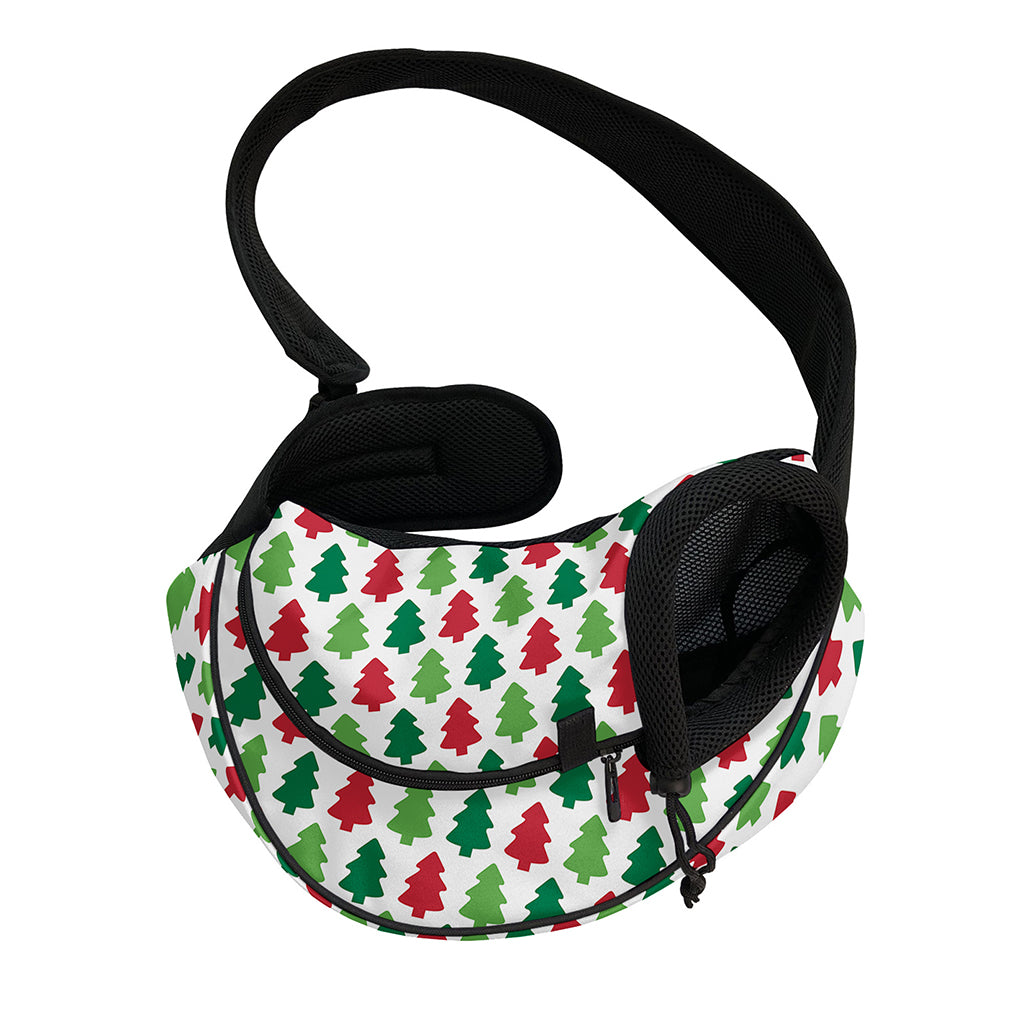 Merry Christmas Tree Pattern Print Pet Sling Carrier