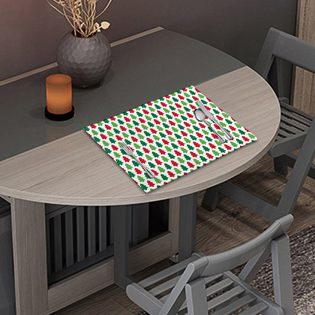 Merry Christmas Tree Pattern Print Placemat