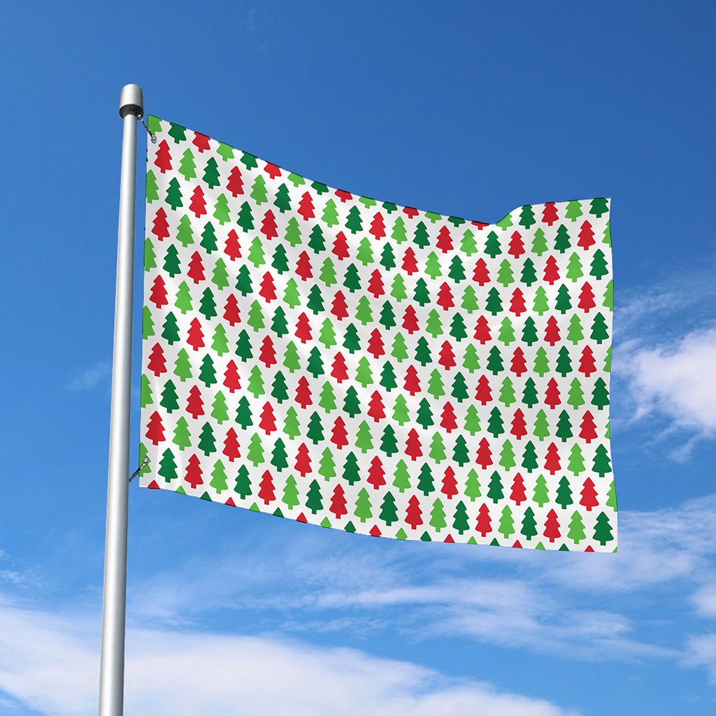 Merry Christmas Tree Pattern Print Polyester Flag