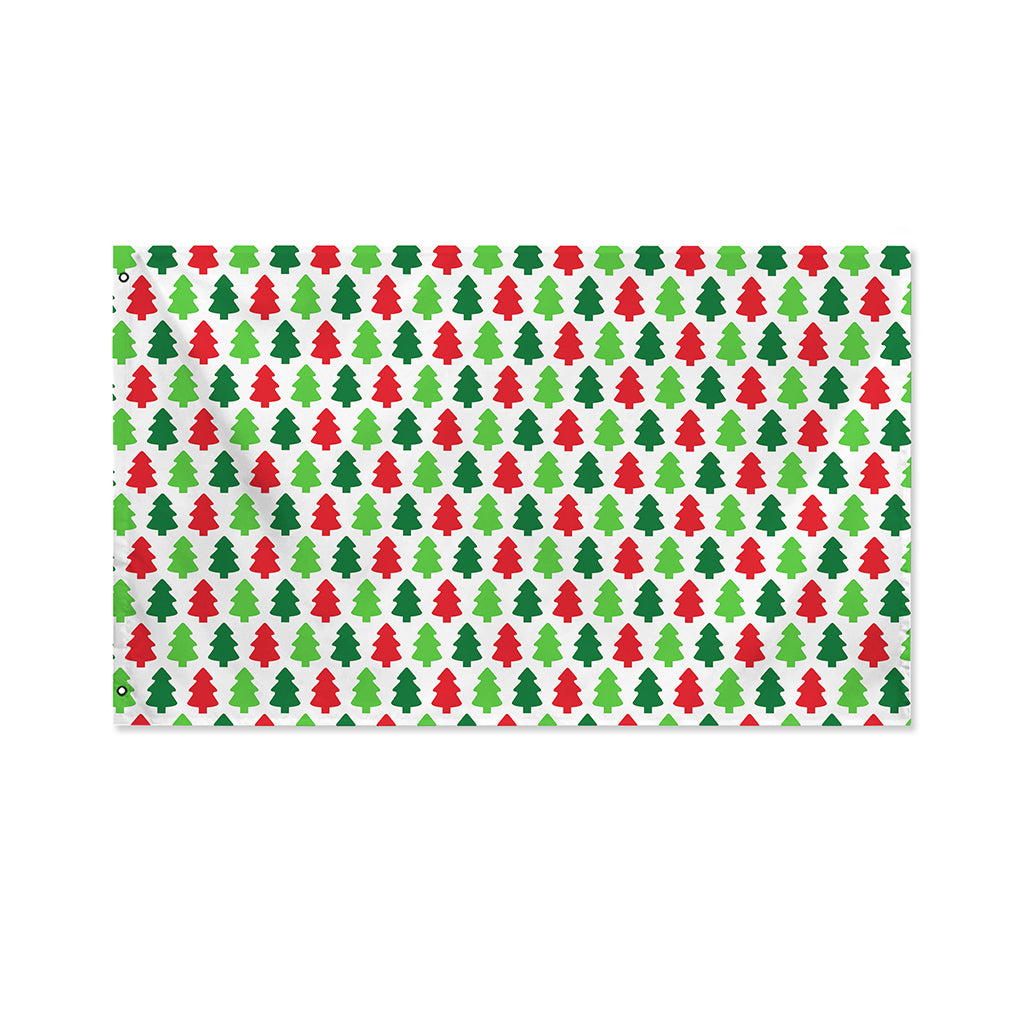 Merry Christmas Tree Pattern Print Polyester Flag