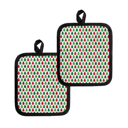 Merry Christmas Tree Pattern Print Pot Holders