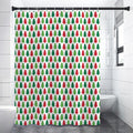 Merry Christmas Tree Pattern Print Premium Shower Curtain