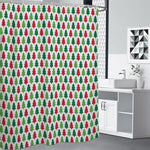 Merry Christmas Tree Pattern Print Premium Shower Curtain