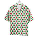 Merry Christmas Tree Pattern Print Rayon Hawaiian Shirt