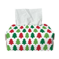 Merry Christmas Tree Pattern Print Rectangle Tissue Box Cover