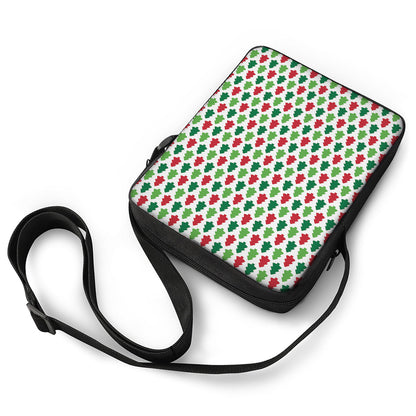 Merry Christmas Tree Pattern Print Rectangular Crossbody Bag