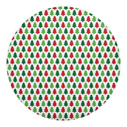 Merry Christmas Tree Pattern Print Round Blanket
