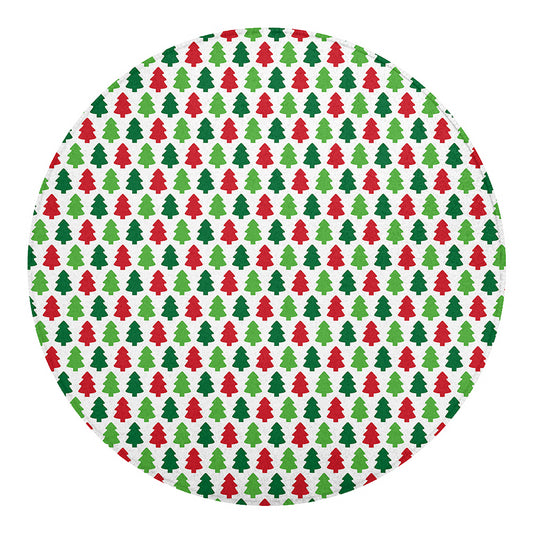 Merry Christmas Tree Pattern Print Round Blanket