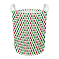 Merry Christmas Tree Pattern Print Round Laundry Basket